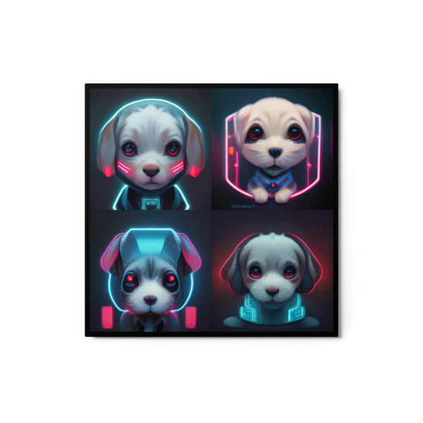 Cyber Puppy by Midjourney Metal prints