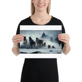 Midjourney Wolves Photo paper poster