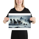 Midjourney Wolves Photo paper poster