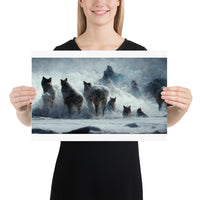 Midjourney Wolves Photo paper poster