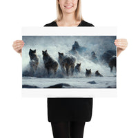 Midjourney Wolves Photo paper poster