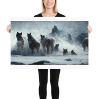 Midjourney Wolves Photo paper poster