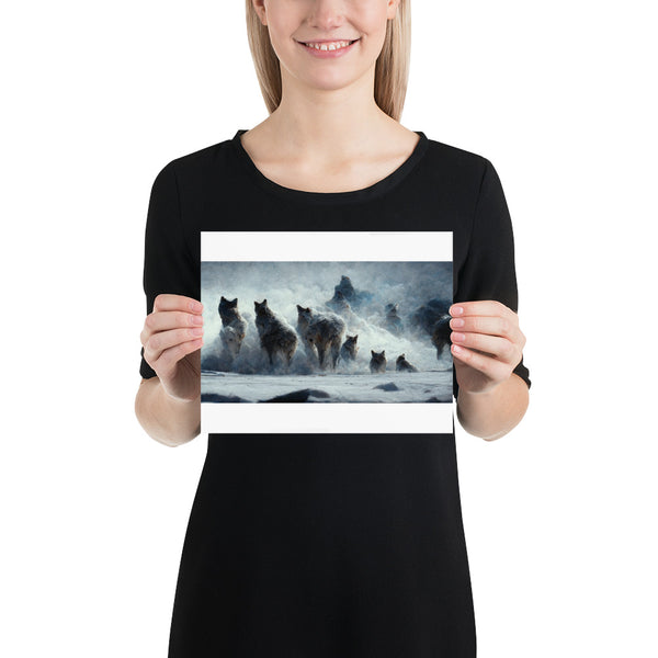 Midjourney Wolves Photo paper poster